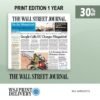 WSJ Print Subscription One-Year with a 50% Discount